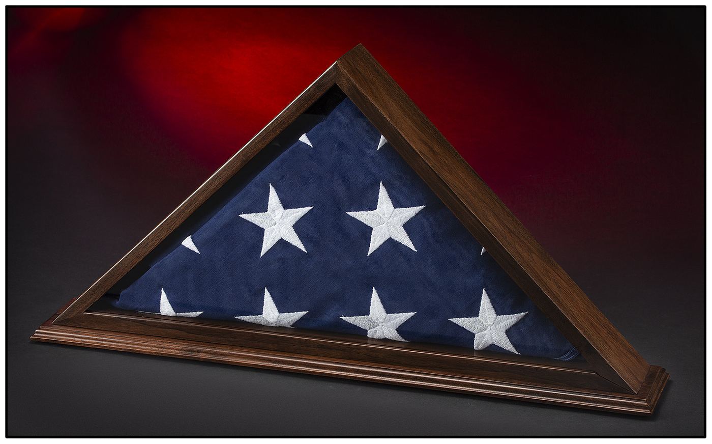 Walnut flag display case built by Todd Holben