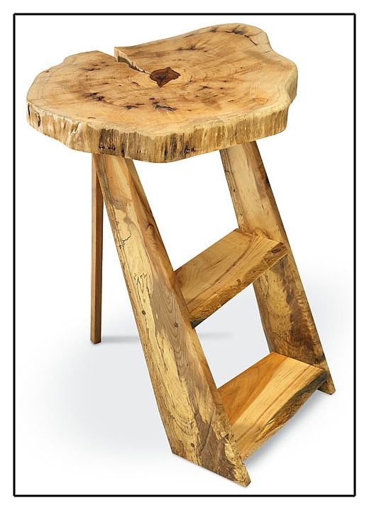 Live-edge pecan side table