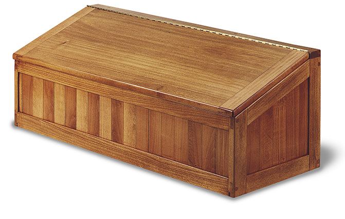 Hand-built wooden treasure chest with dovetail-style joinery